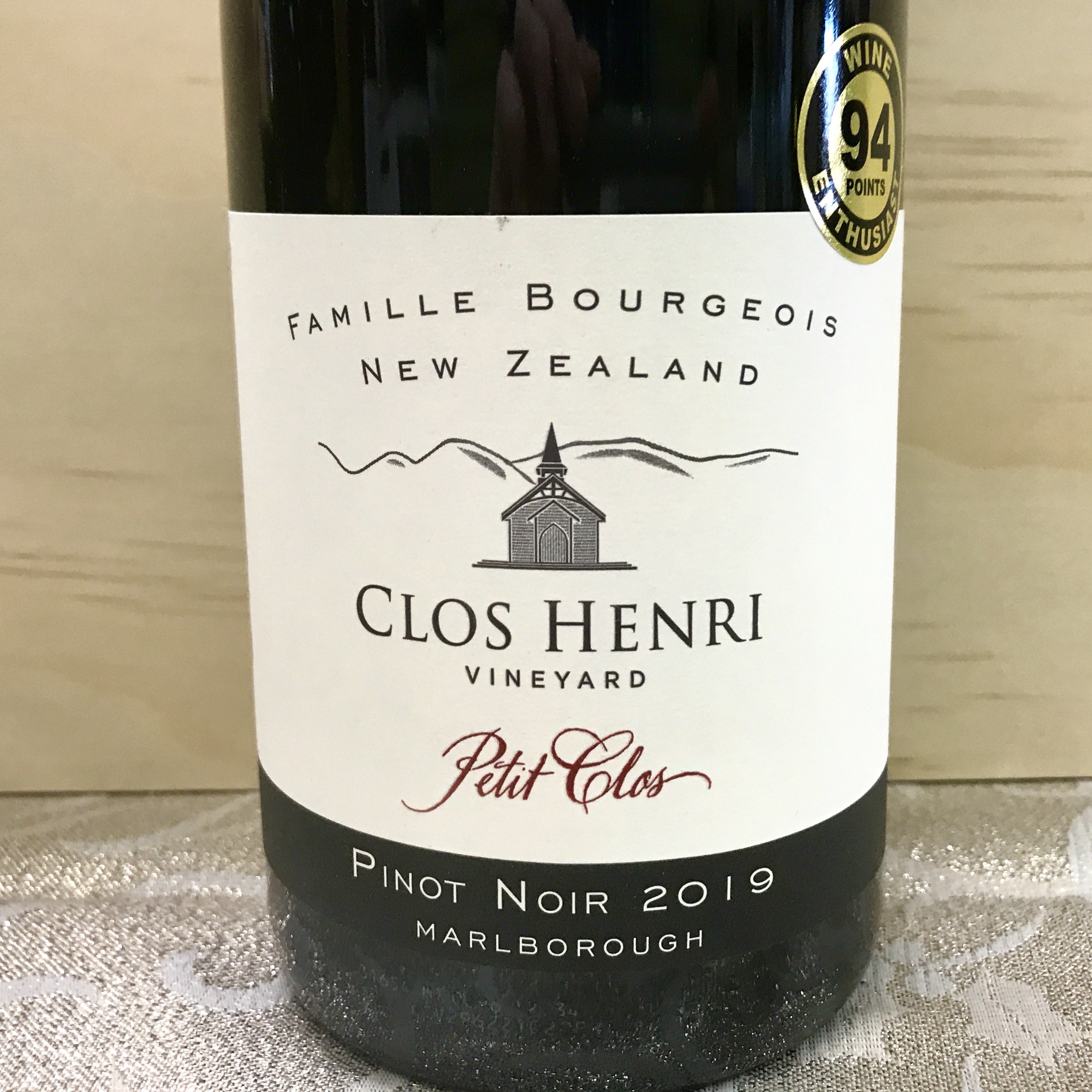 Clos Henri Petit Clos Marlborough Pinot Noir 2019 Organic