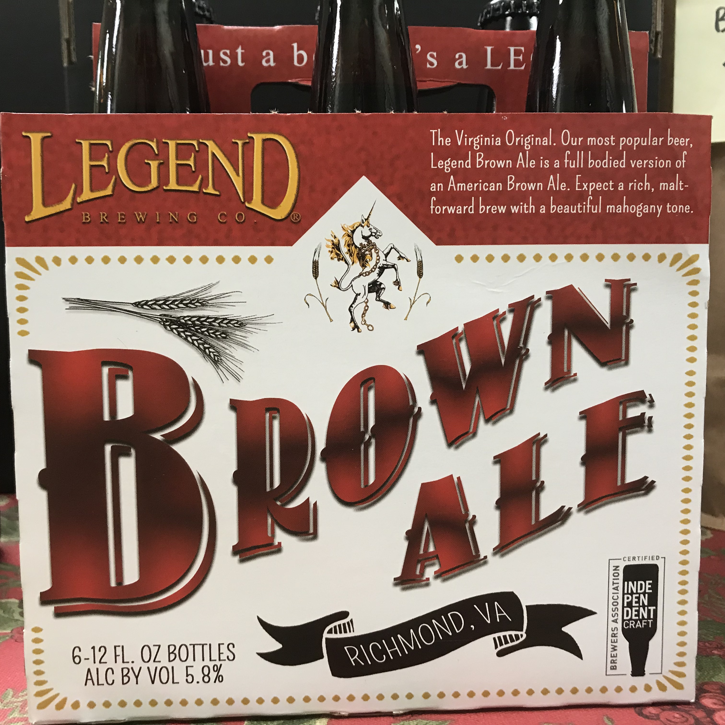Legend Brown Ale 6 x 12oz bottles