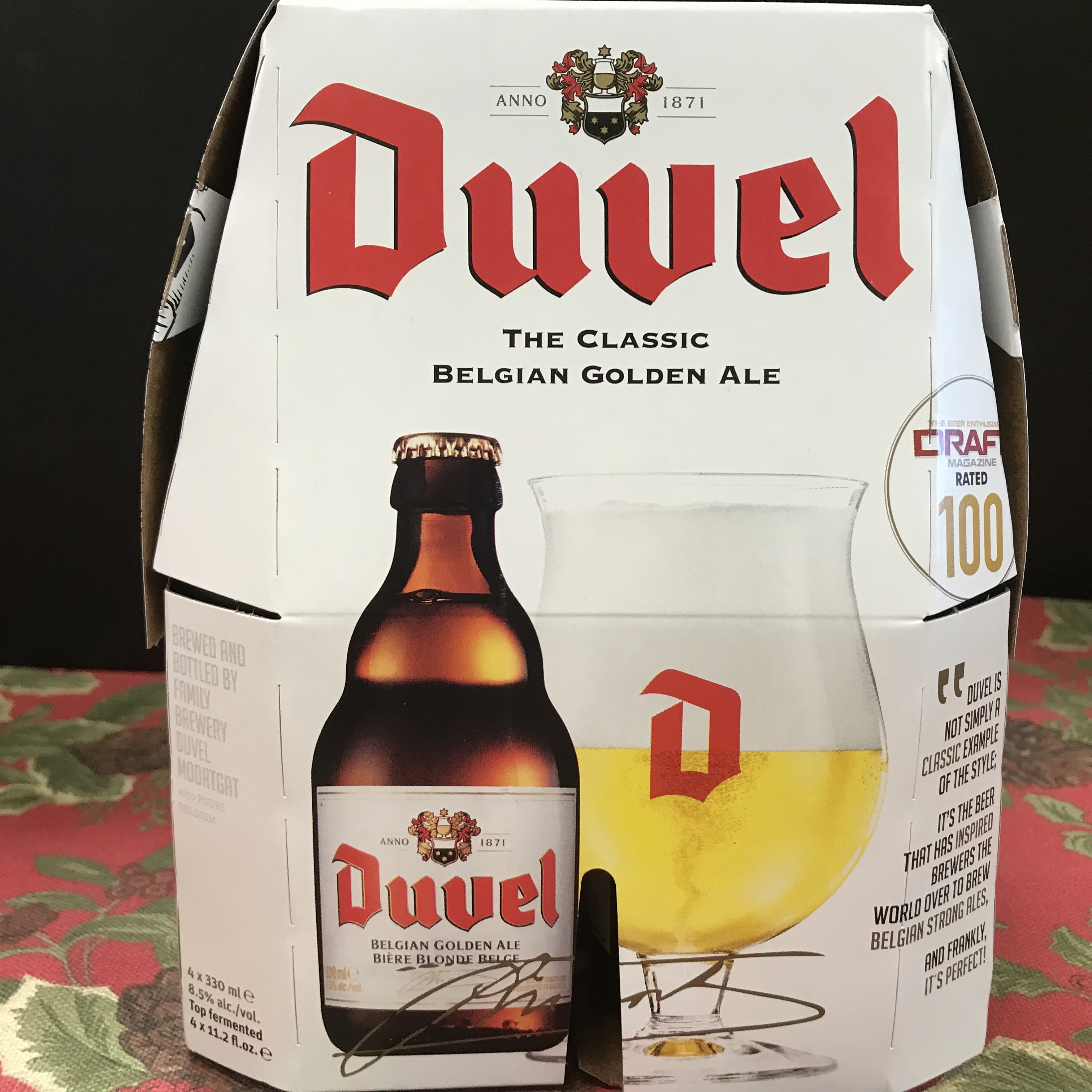 Duvel Belgian Trappist Golden Ale 4 x 12 oz bottles