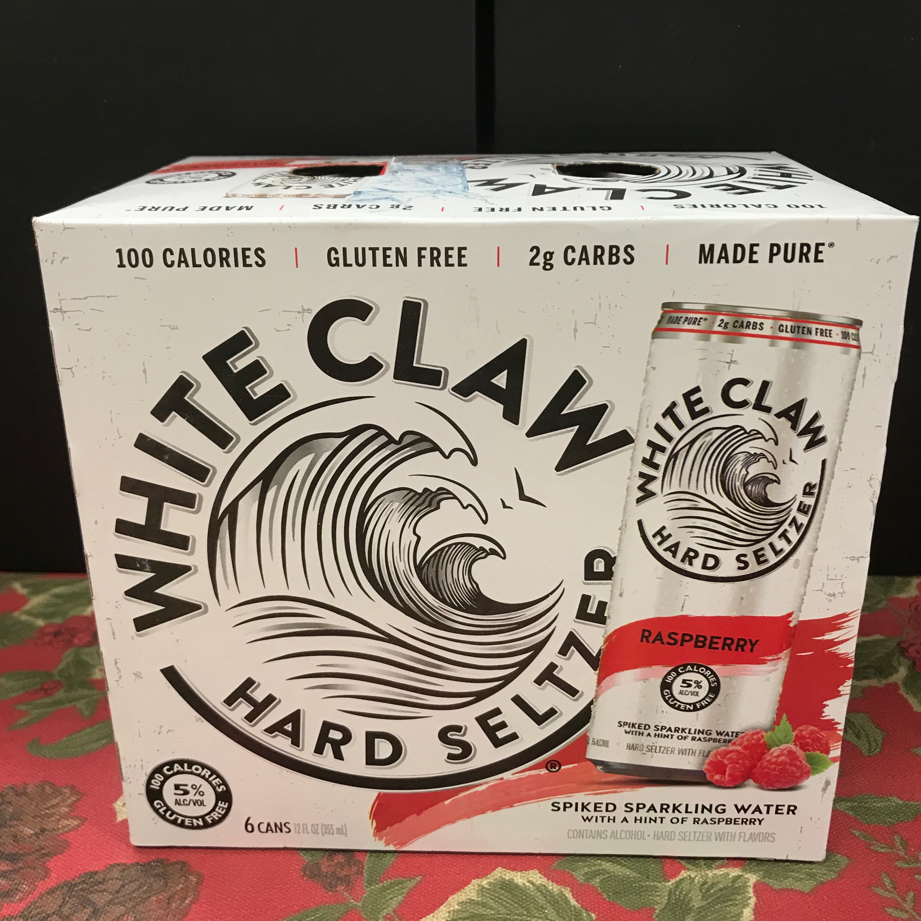 White Claw Raspberry Hard Seltzer 6 x 12oz cans