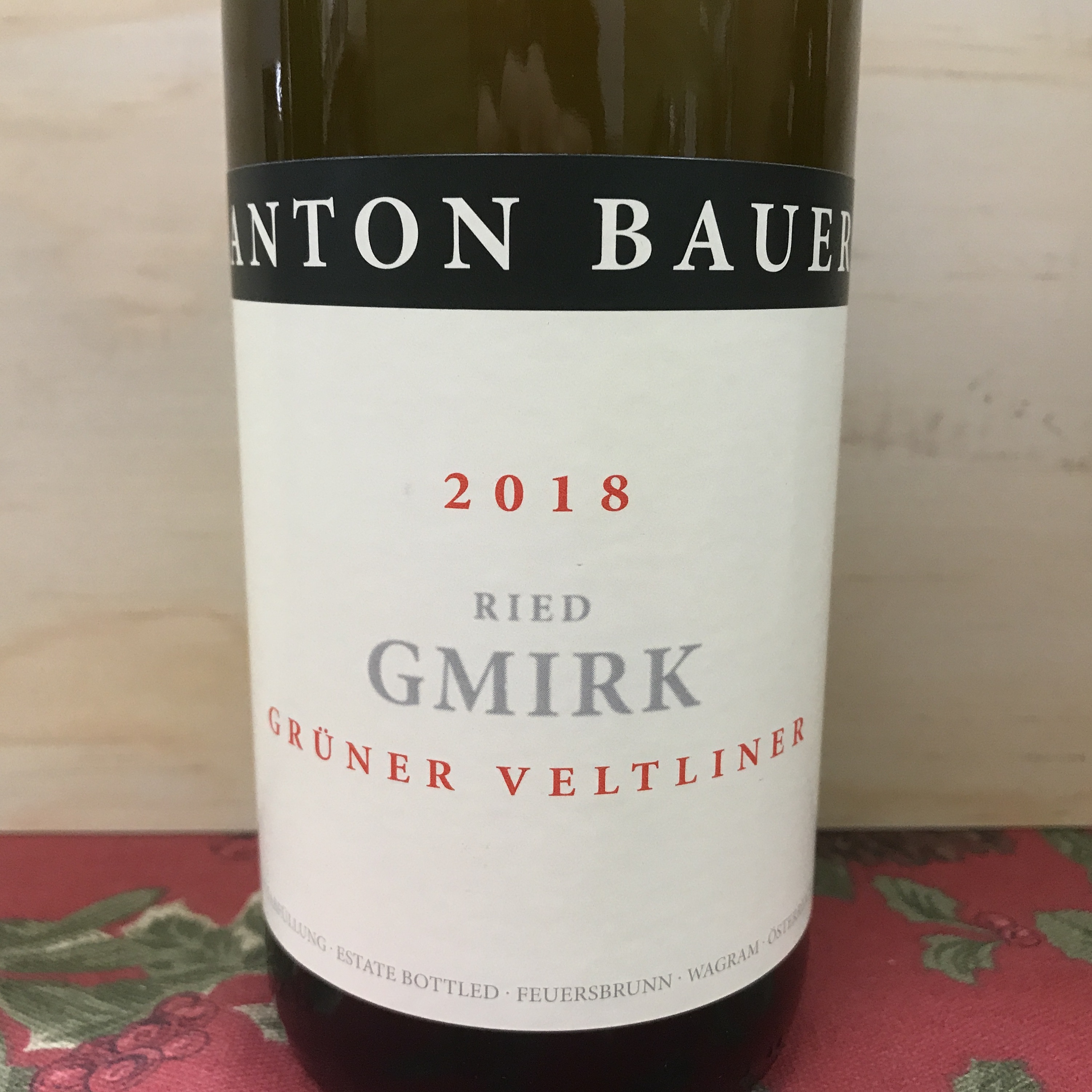Anton Bauer Ried Gmirk Gruner Veltliner 2018