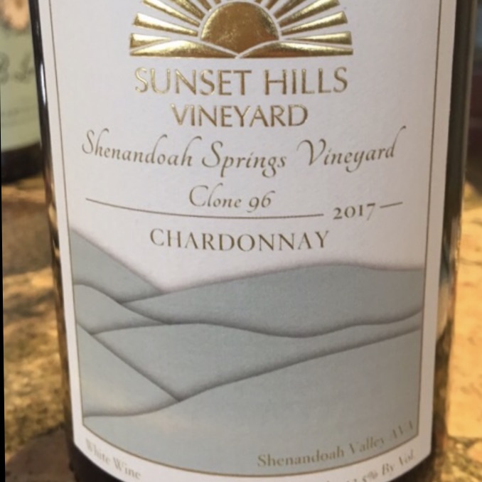 Sunset Hills Shenandoah Springs Chardonnay 2017