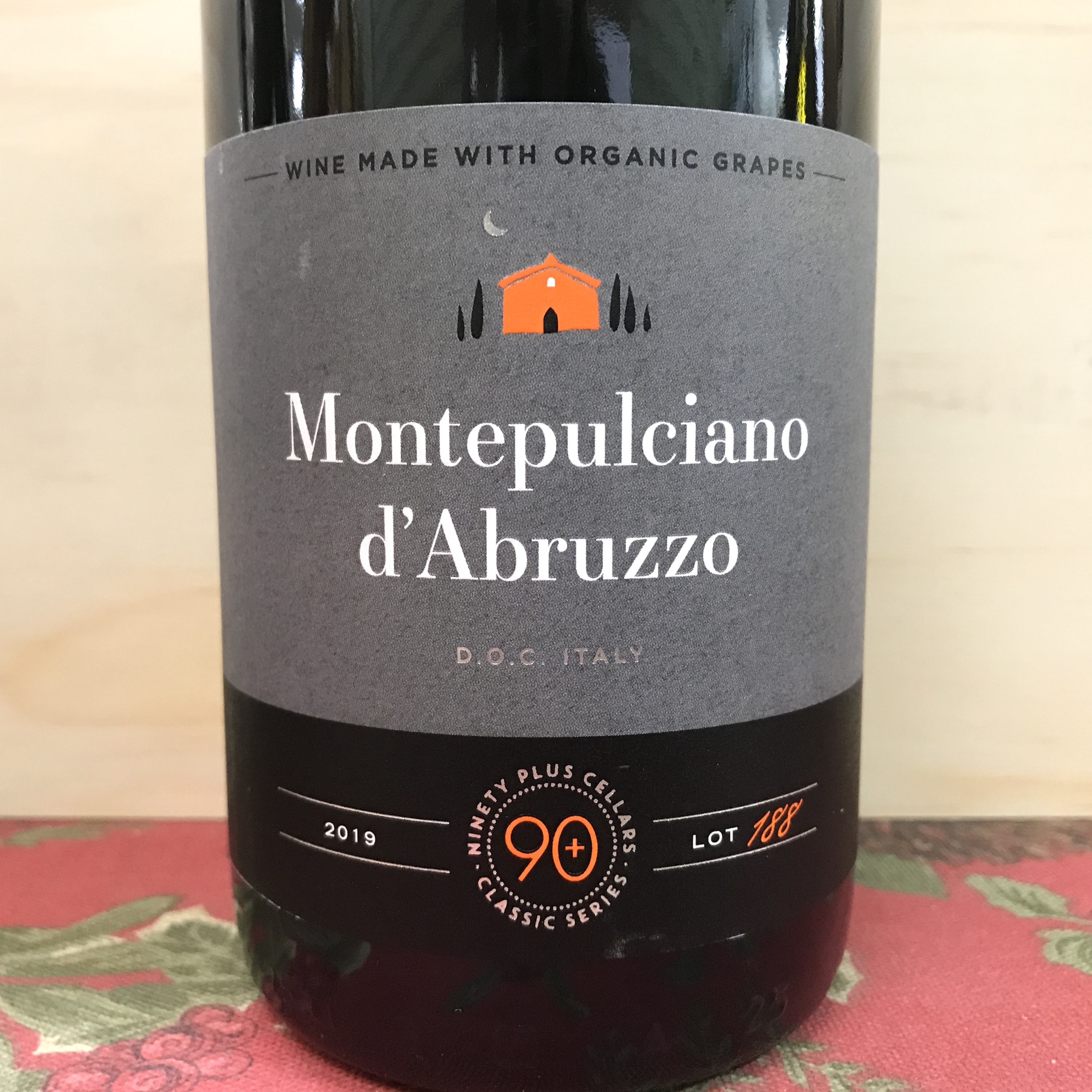 90+ Cellars Montepulciano d\'Abruzzo Lot 188 2020 Organic grapes
